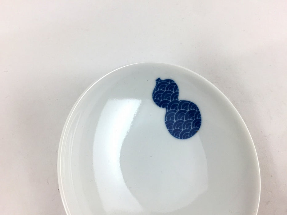 【SALE】95小皿　瓢藍青海波　9.5cm　伊万里焼【訳あり】