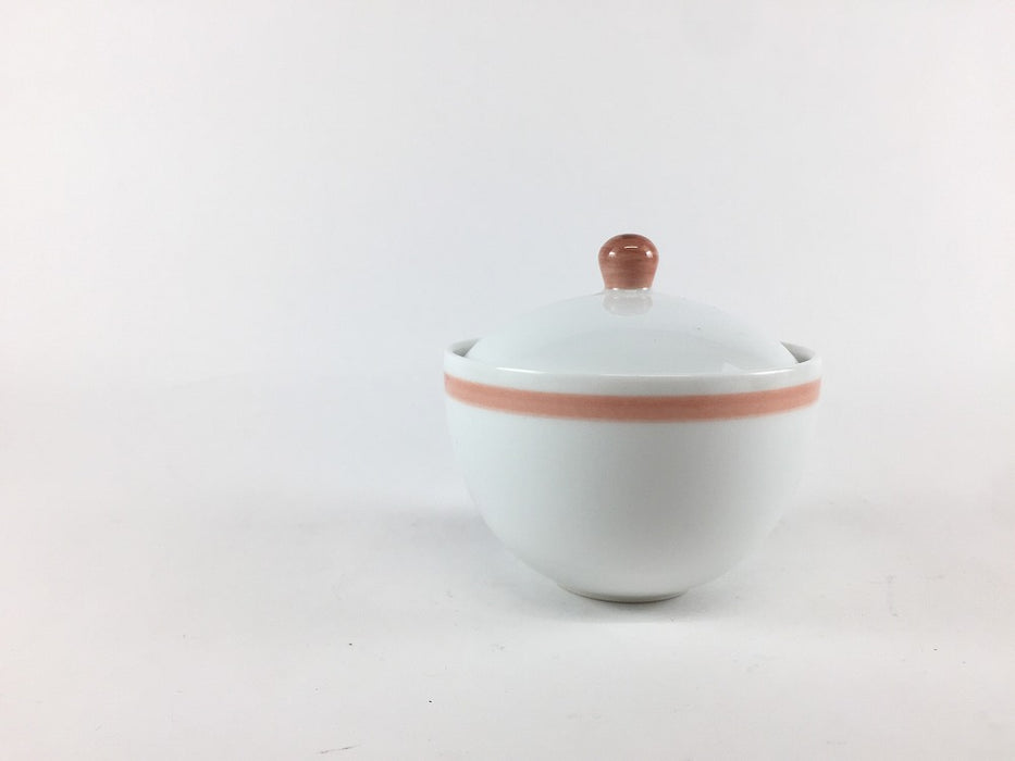 【SALE】朱ライン　8cm小蓋物　有田焼【訳あり】