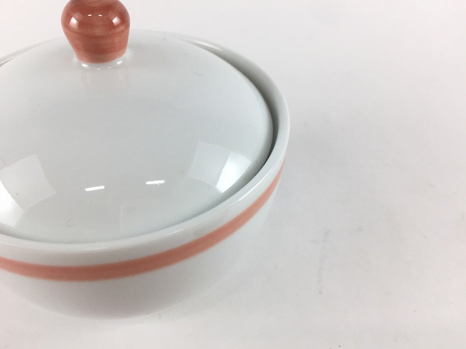 【SALE】朱ライン　8cm小蓋物　有田焼【訳あり】