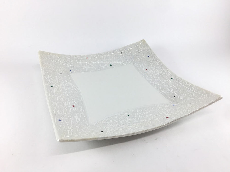 【SALE】真珠　21cm角皿　有田焼【訳あり】