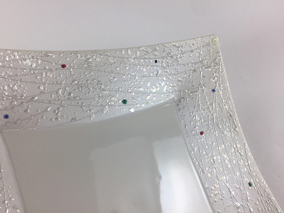 【SALE】真珠　21cm角皿　有田焼【訳あり】