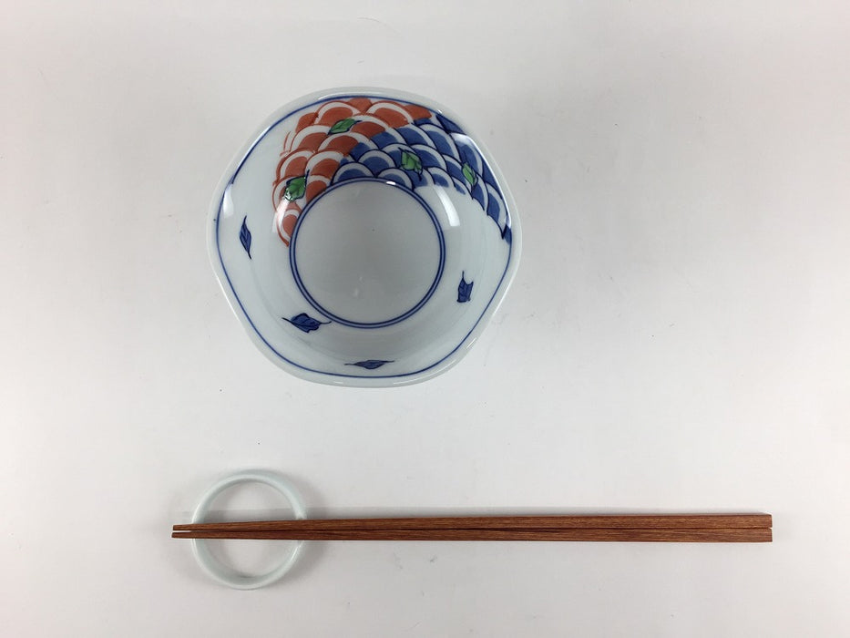 【SALE】青海波葉散し　花高小鉢　12cm　有田焼【訳あり】
