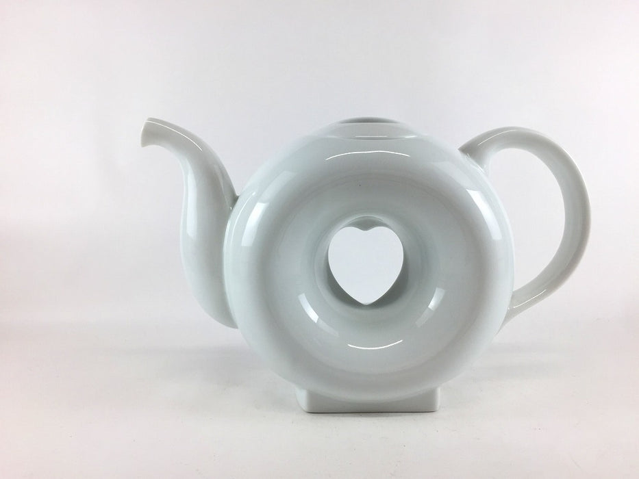 【SALE】730ccリングハートポット(白)　21.5cm　波佐見焼【訳あり】