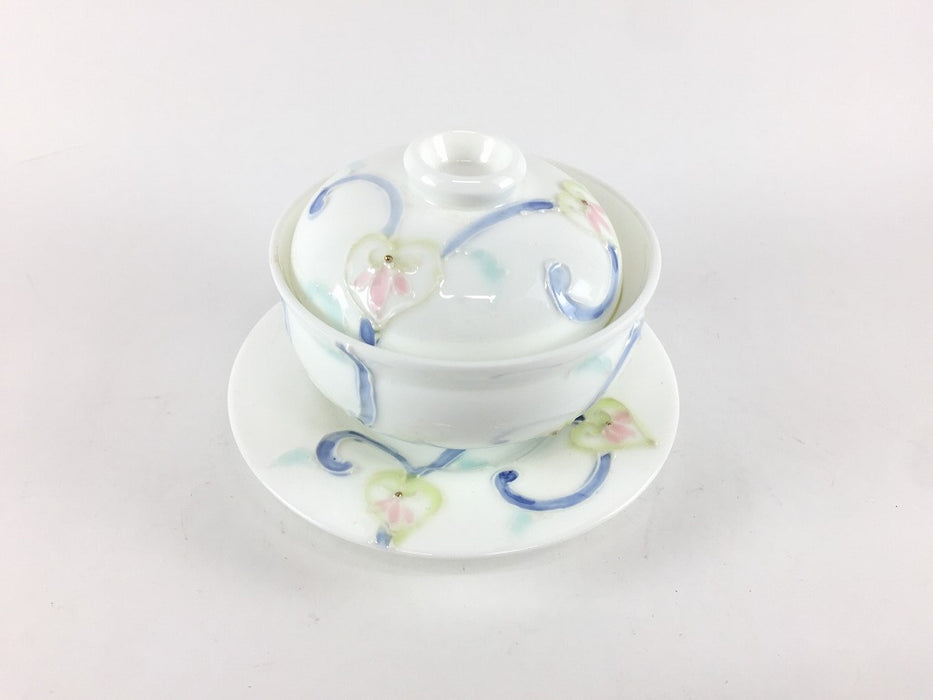 【SALE】渕立小蓋物セット　唐草　12cm　有田焼【訳あり】