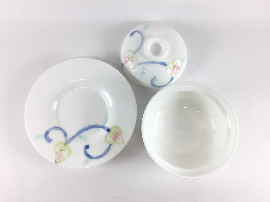 【SALE】渕立小蓋物セット　唐草　12cm　有田焼【訳あり】