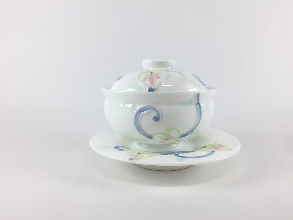 【SALE】渕立小蓋物セット　唐草　12cm　有田焼【訳あり】