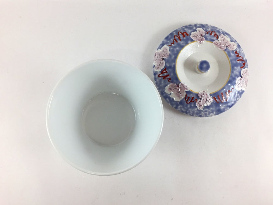 【SALE】駒蓋物(紫つた)　12cm　有田焼【訳あり】