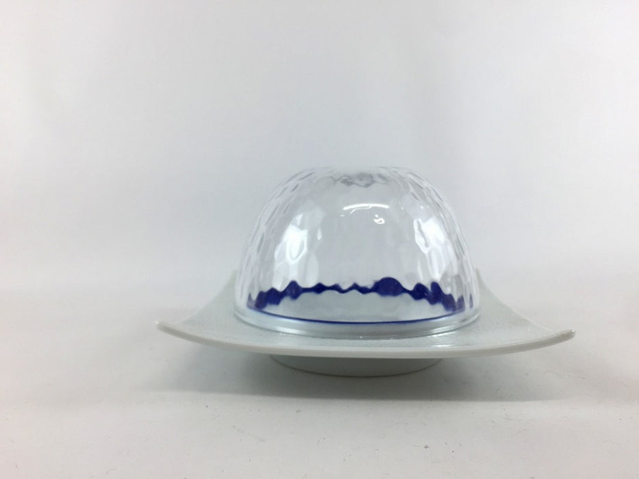 【SALE】12ガラス蓋皿(藍/銀ペルシャ)　12cm　有田焼【訳あり】