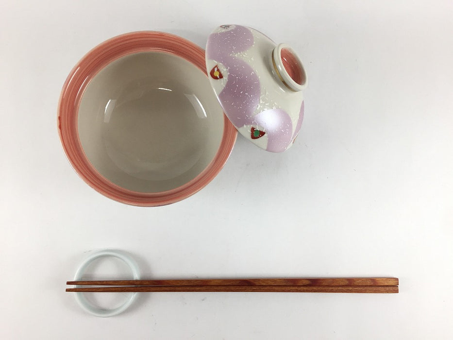 【SALE】紫銀彩波絵　3.5蓋物　11cm　有田焼【訳あり】