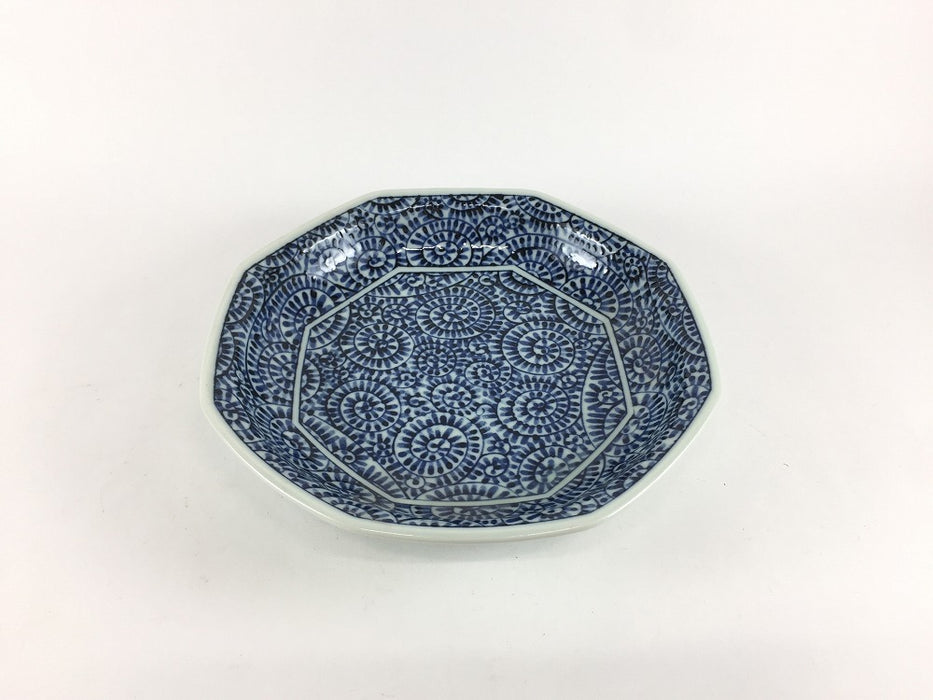 【SALE】16cm八角皿　蛸唐草　美濃焼【訳あり】