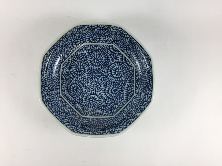 【SALE】16cm八角皿　蛸唐草　美濃焼【訳あり】