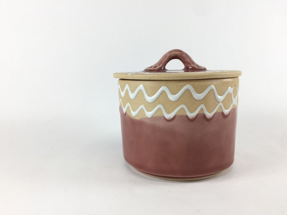 【SALE】柿釉一珍　突立蓋物　10.5cm　有田焼【訳あり】
