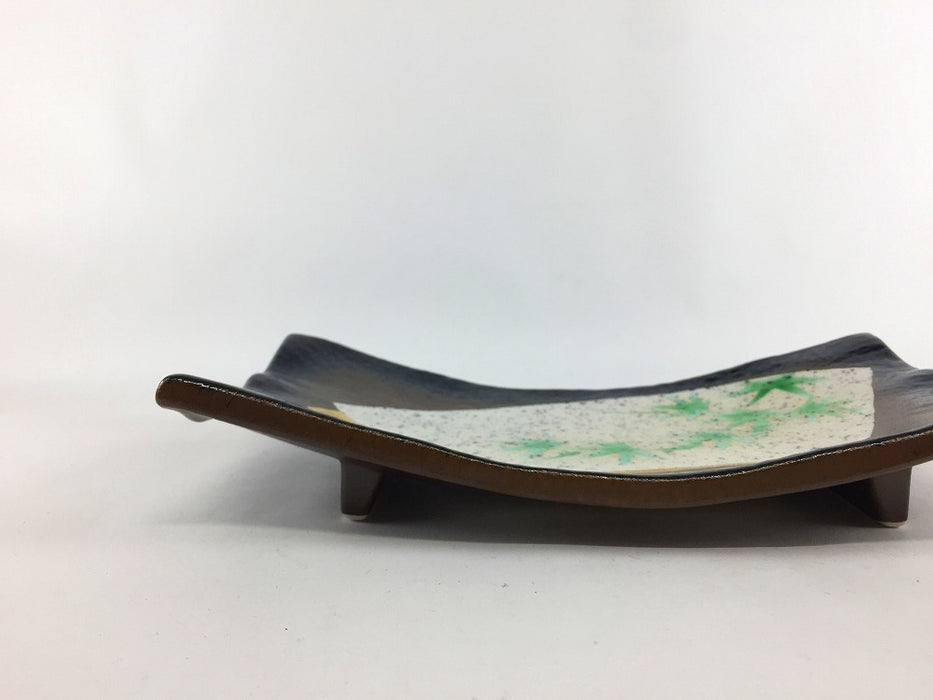 【SALE】波長皿(黒焼〆扇金笹)　20cm　有田焼【訳あり】