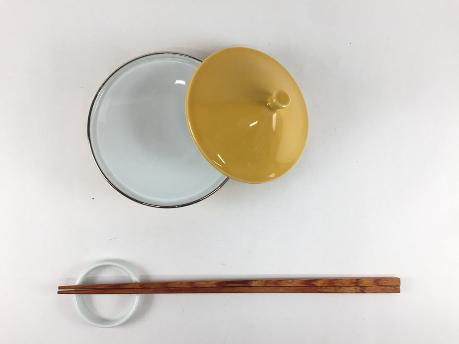 【SALE】山吹釉渕銀　珍味　10cm　有田焼【訳あり】