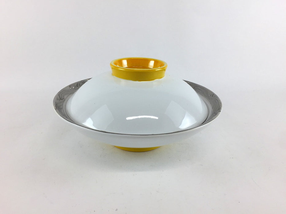 【SALE】兼平蓋(黄/銀波)　14.5cm　有田焼【訳あり】