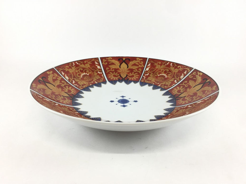 【SALE】古伊万里8寸浅鉢　赤(A)　24cm　肥前有田焼【訳あり】