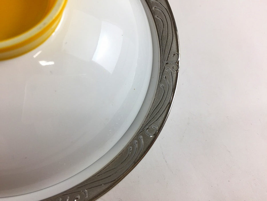 【SALE】兼平蓋(黄/銀波)　14.5cm　有田焼【訳あり】