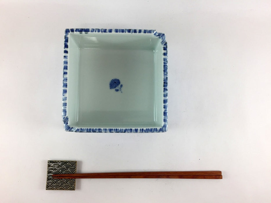 【SALE】4.2寸角桝(染荒十草)　13cm　有田焼【訳あり】