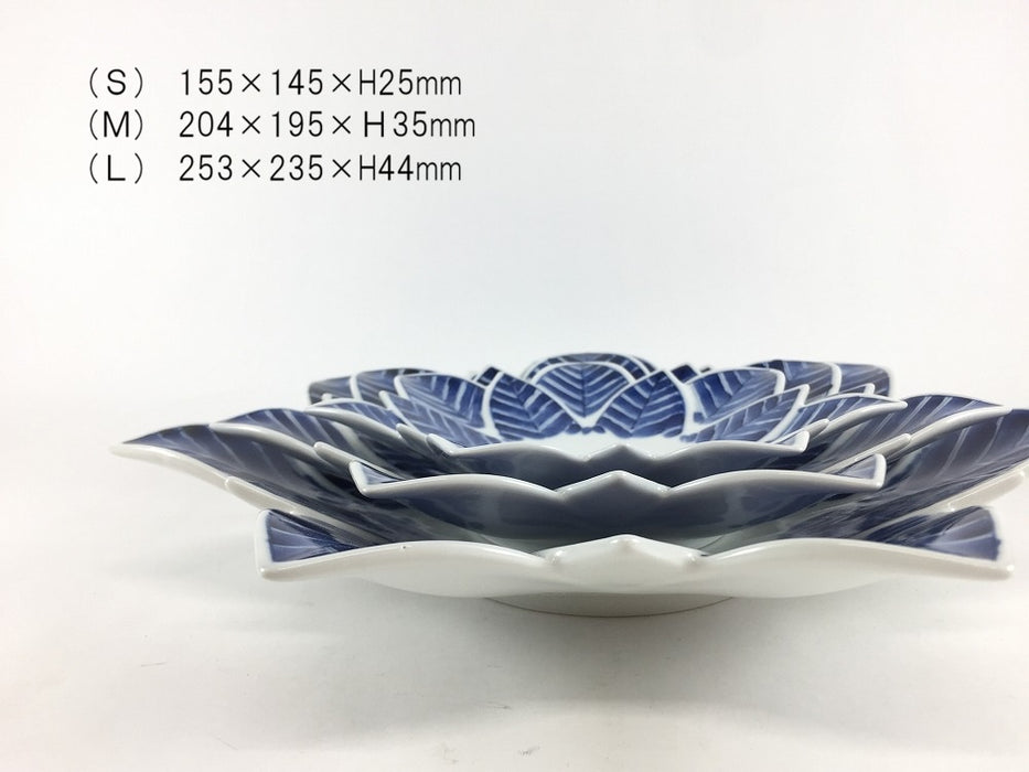 染付矢羽根文　ロータスレイヤープレート(S)　16cm　有田焼(j.R)