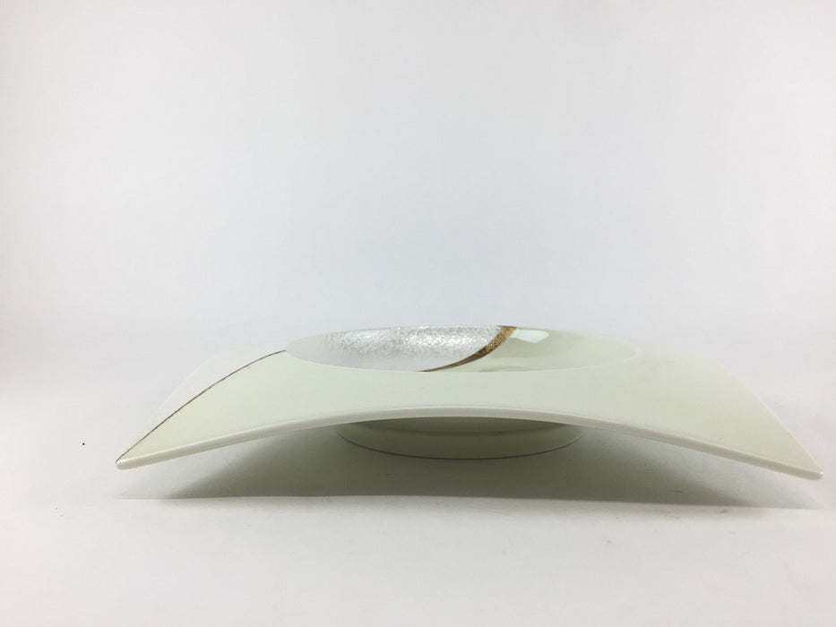 【SALE】半金線パール　四方下正角深皿　17.5cm　有田焼【訳あり】