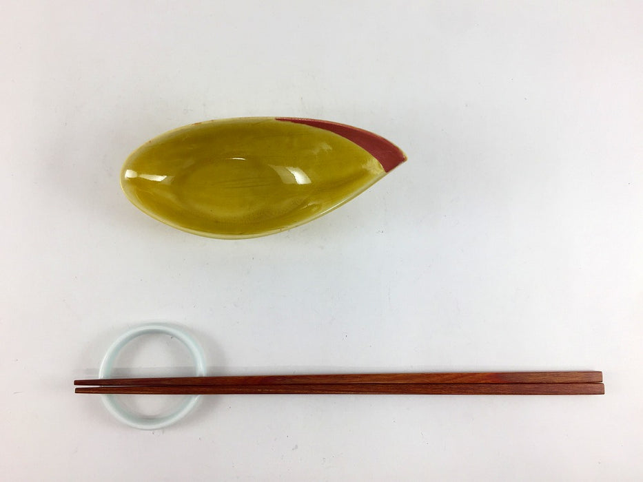 【SALE】花弁小付　黄赤　5cm　有田焼【訳あり】