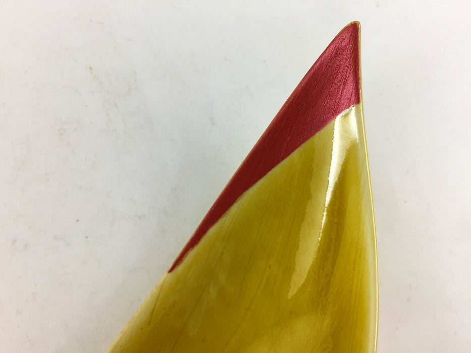 【SALE】花弁小付　黄赤　5cm　有田焼【訳あり】