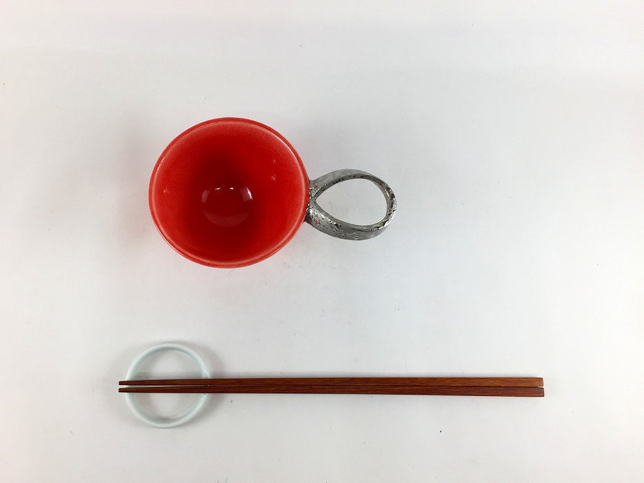 【SALE】手付ミニ鉢　(結晶赤/銀)　13cm　有田焼【訳あり】