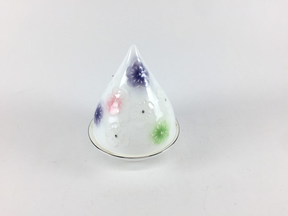 【SALE】9cm雫小蓋物　三色花　9cm　有田焼【訳あり】