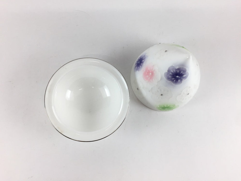 【SALE】9cm雫小蓋物　三色花　9cm　有田焼【訳あり】