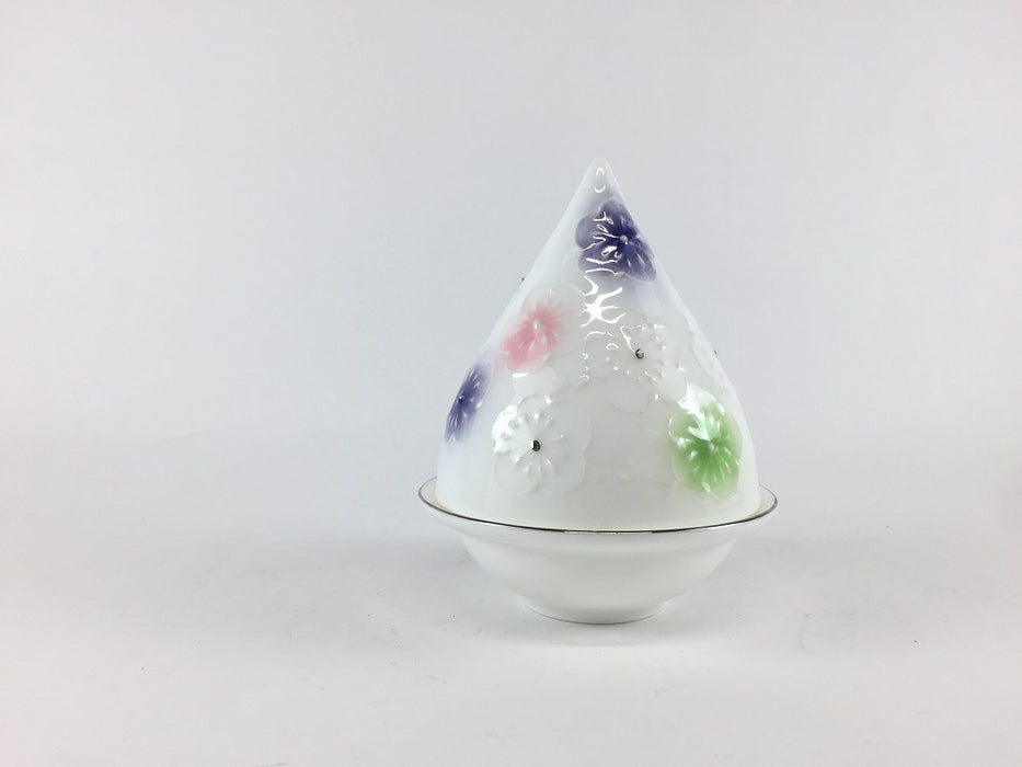 【SALE】9cm雫小蓋物　三色花　9cm　有田焼【訳あり】