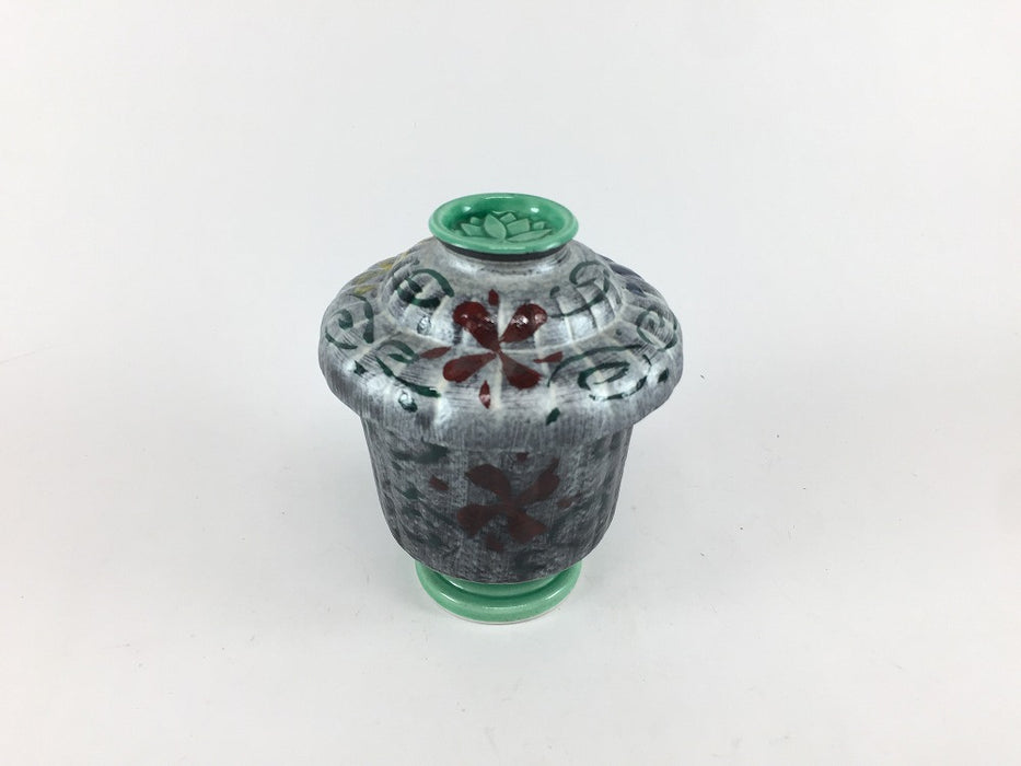 【SALE】天目花絵菊型ムシ碗　8cm　有田焼【訳あり】