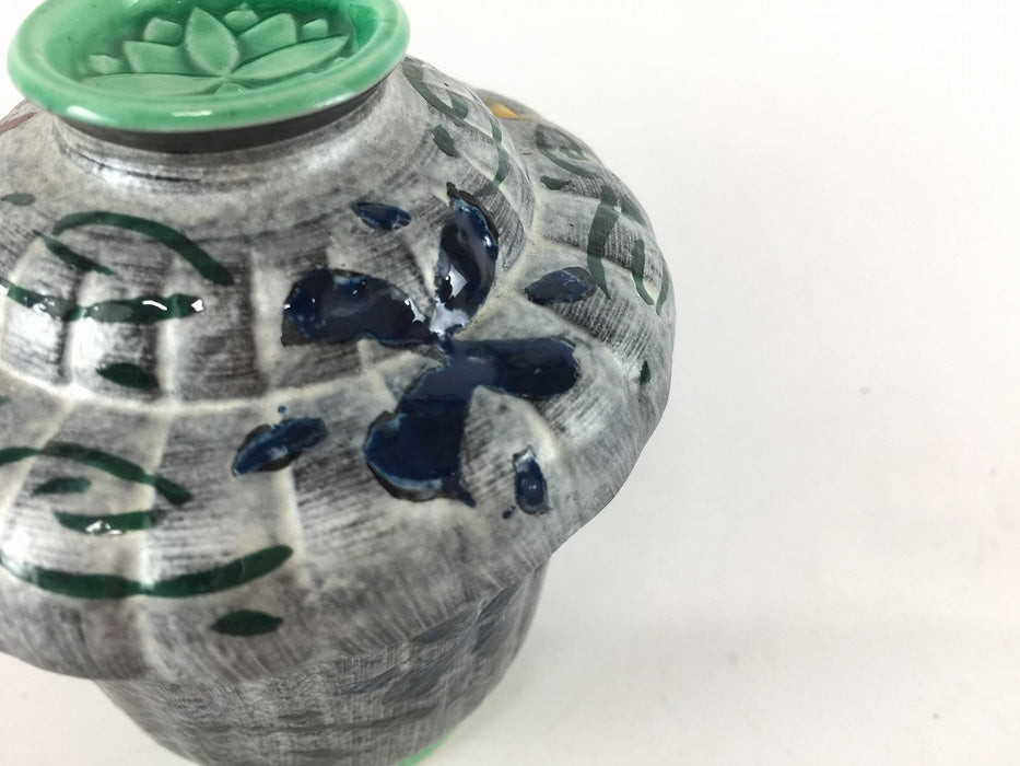 【SALE】天目花絵菊型ムシ碗　8cm　有田焼【訳あり】