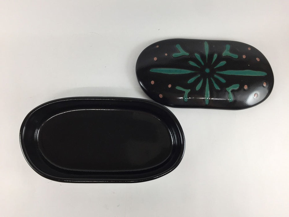 【SALE】天目緑抜弁当箱　18cm　有田焼【訳あり】