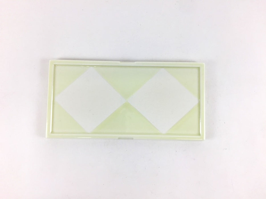 【SALE】長小皿　クリーム菱文　14cm　有田焼【訳あり】