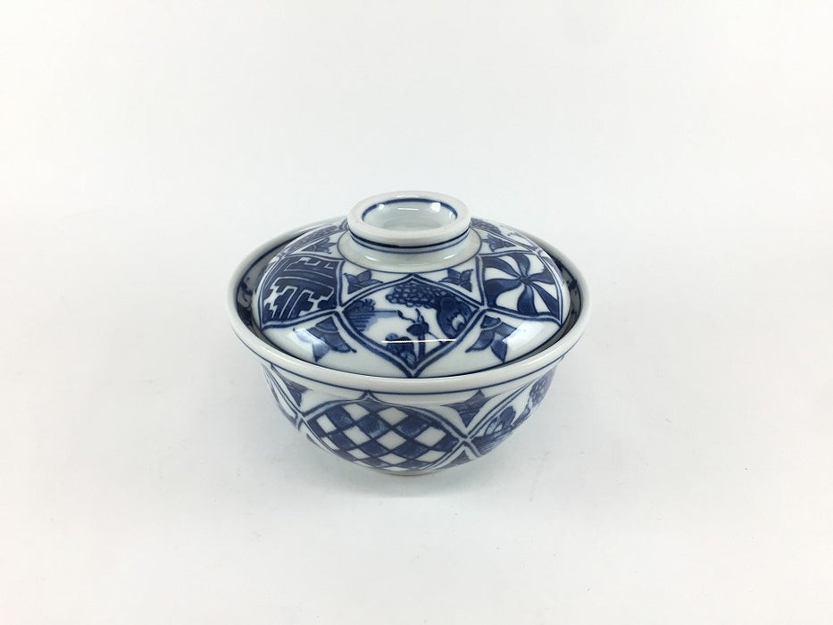 【SALE】染付松竹梅小蓋物　10cm　波佐見焼【訳あり】