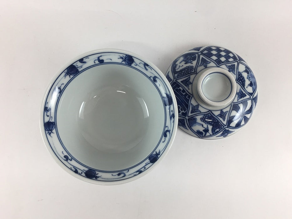 【SALE】染付松竹梅小蓋物　10cm　波佐見焼【訳あり】