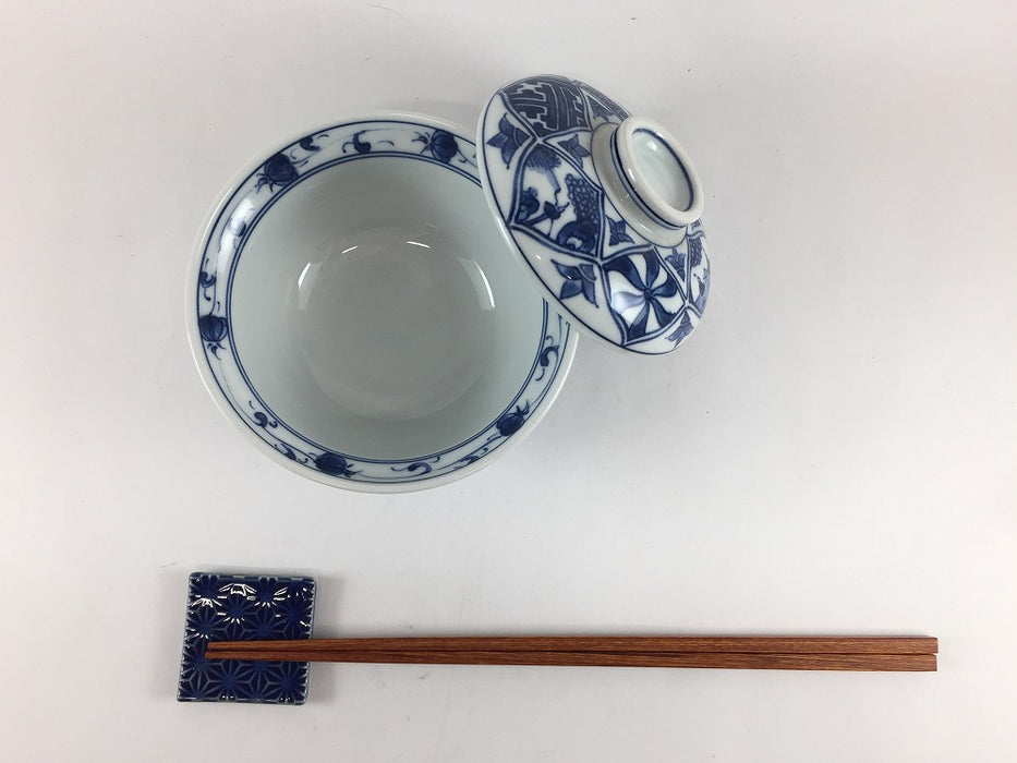 【SALE】染付松竹梅小蓋物　10cm　波佐見焼【訳あり】