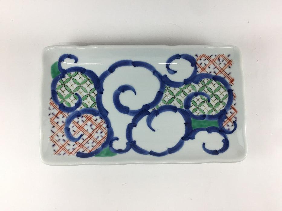【SALE】23cm焼皿　色絵地紋　波佐見焼【訳あり】