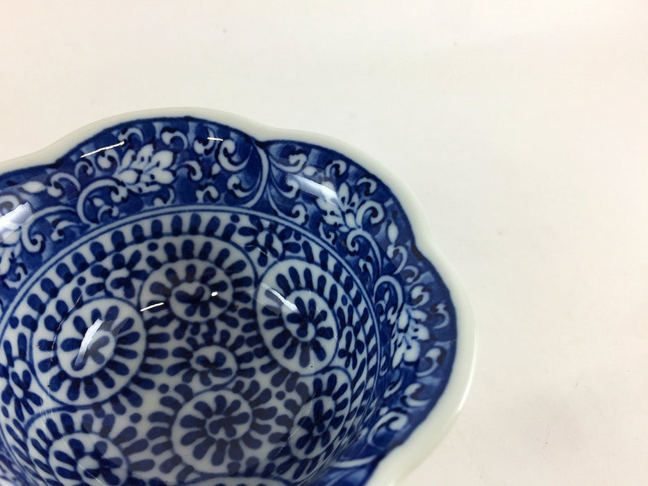 渕草花唐草文　六方花小付　9cm　波佐見焼(j.R)