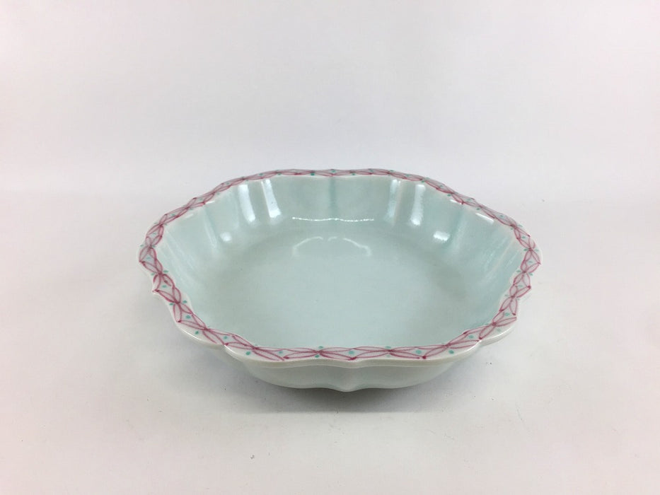 【SALE】釉リ江七宝桔梗渕ツバ付向付 親　17.5cm　有田焼【訳あり】