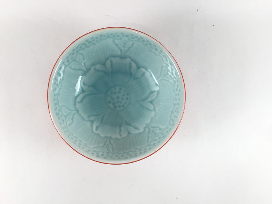【SALE】赤巻内青磁花彫　10cmトンスイ　10cm　有田焼【訳あり】