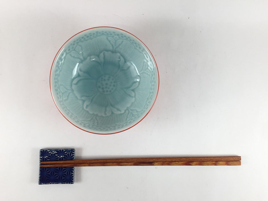 【SALE】赤巻内青磁花彫　10cmトンスイ　10cm　有田焼【訳あり】