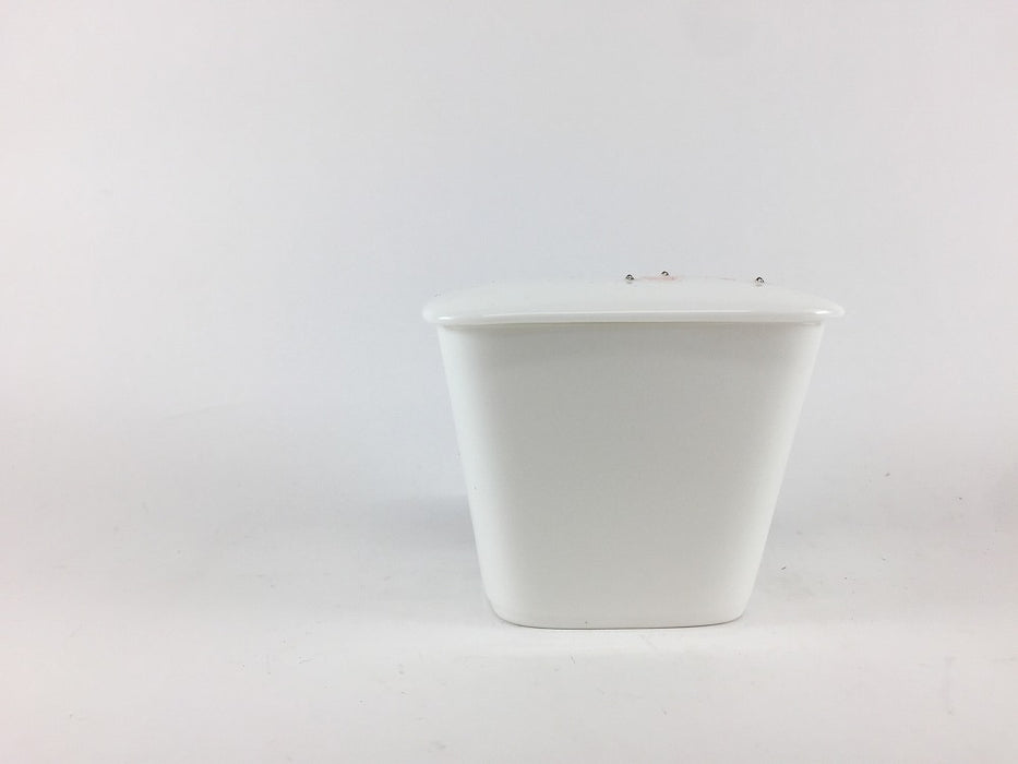 【SALE】角小蓋物　Tピンク水玉　8cm　有田焼【訳あり】