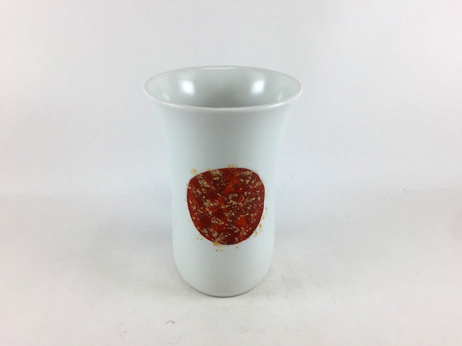 【SALE】ビアカップ(小)　白マット赤金　250cc　有田焼【訳あり】