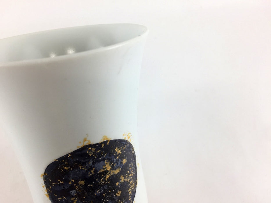 【SALE】ビアカップ(小)　白マット黒金　250cc　有田焼【訳あり】