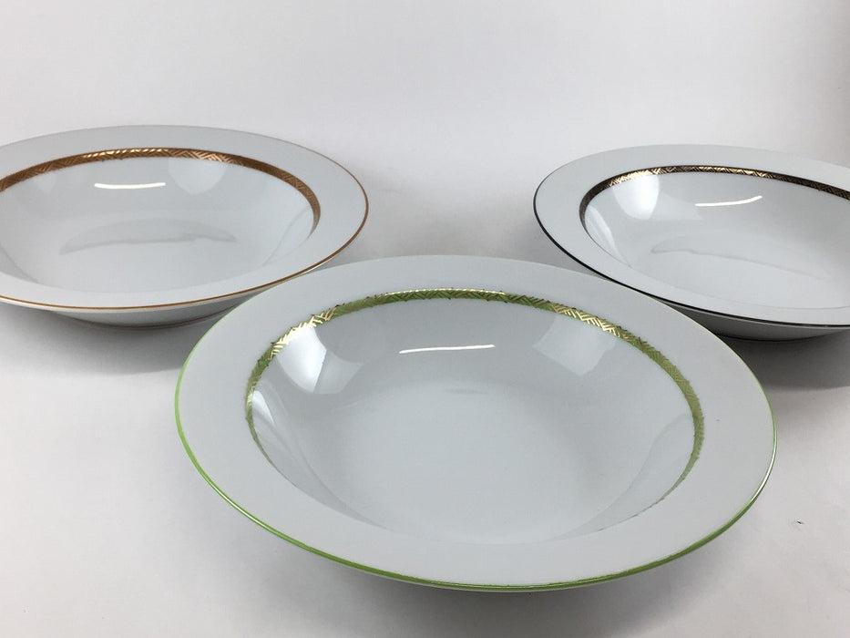 【SALE】リム21cm浅鉢　金彩(緑/黒/金)　肥前有田焼【訳あり】