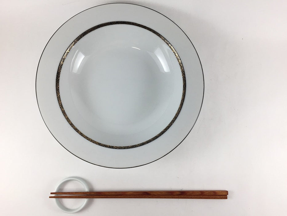 【SALE】リム21cm浅鉢　金彩(緑/黒/金)　肥前有田焼【訳あり】