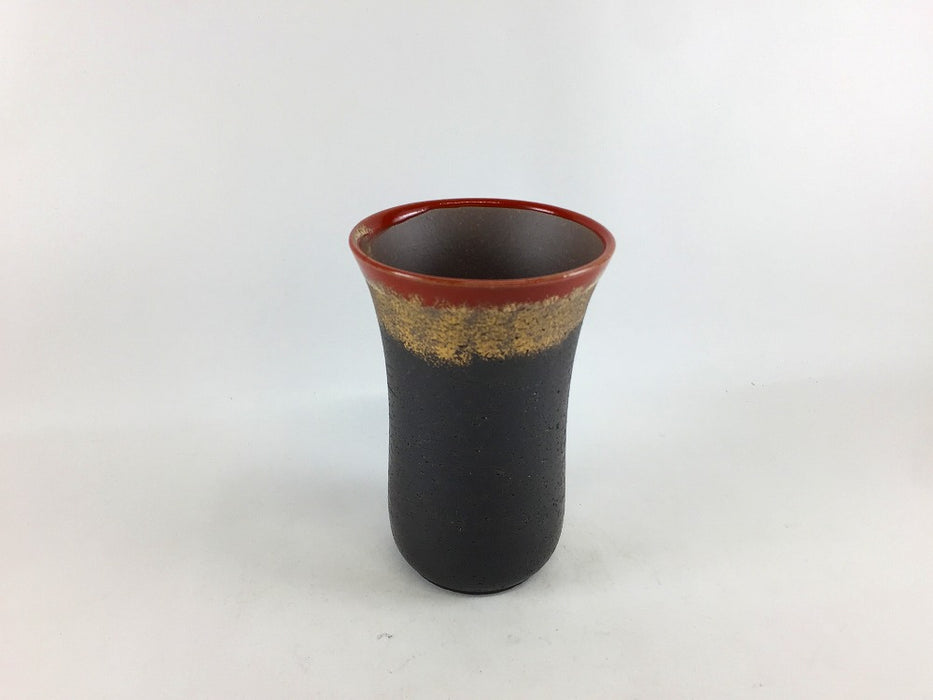 【SALE】ビアカップ(小)　黒ザラメ上赤　250cc　有田焼【訳あり】