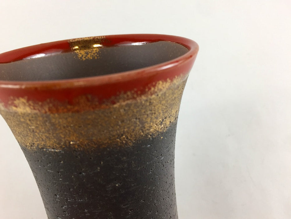 【SALE】ビアカップ(小)　黒ザラメ上赤　250cc　有田焼【訳あり】
