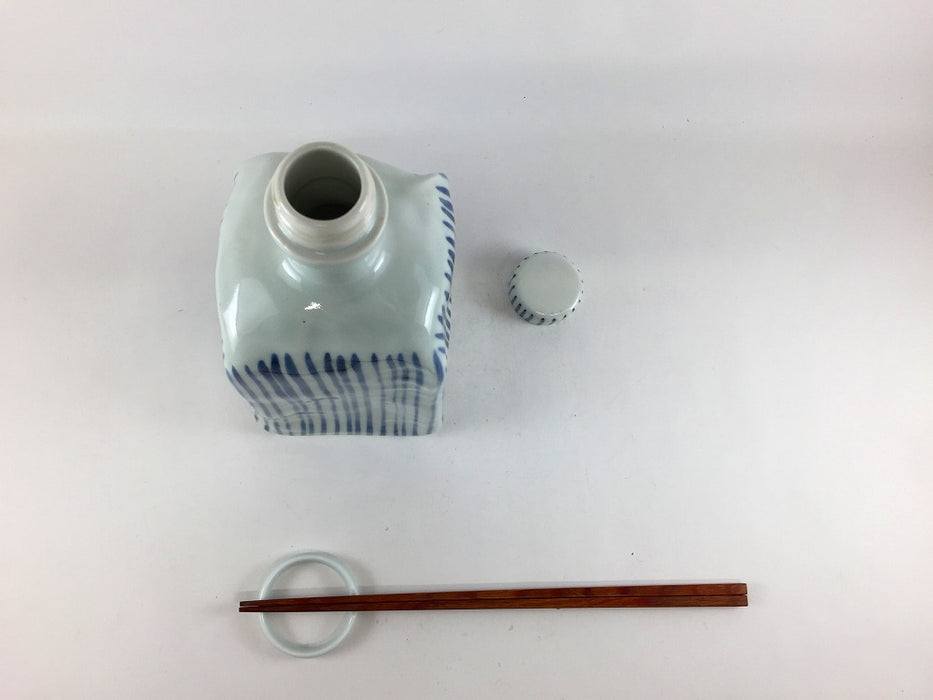 【SALE】角ボトル　染十草　波佐見焼【訳あり】